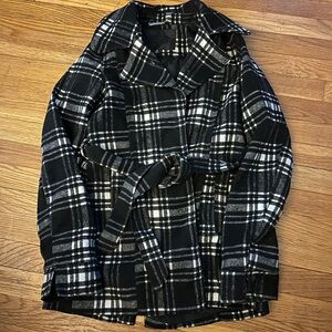Jou Jou Black and White Plaid Jacket, EUC, Small